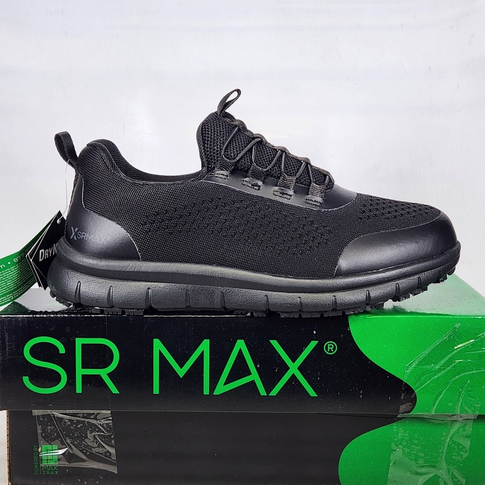 SR Max Anniston Work Shoes Women Size 6.5 Black Slip-On Bungee Lace Athletic